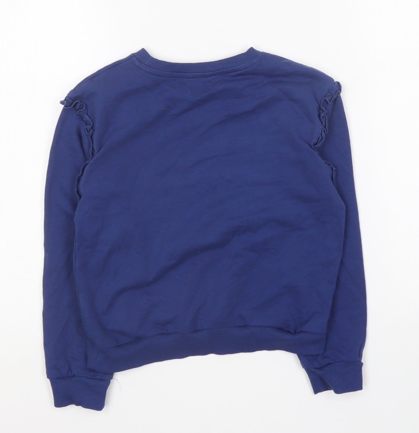 Studio Girls Blue Round Neck Cotton Pullover Jumper Size 7-8 Years