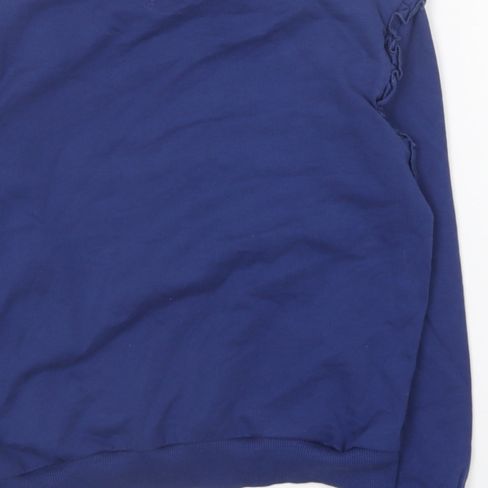 Studio Girls Blue Round Neck Cotton Pullover Jumper Size 7-8 Years