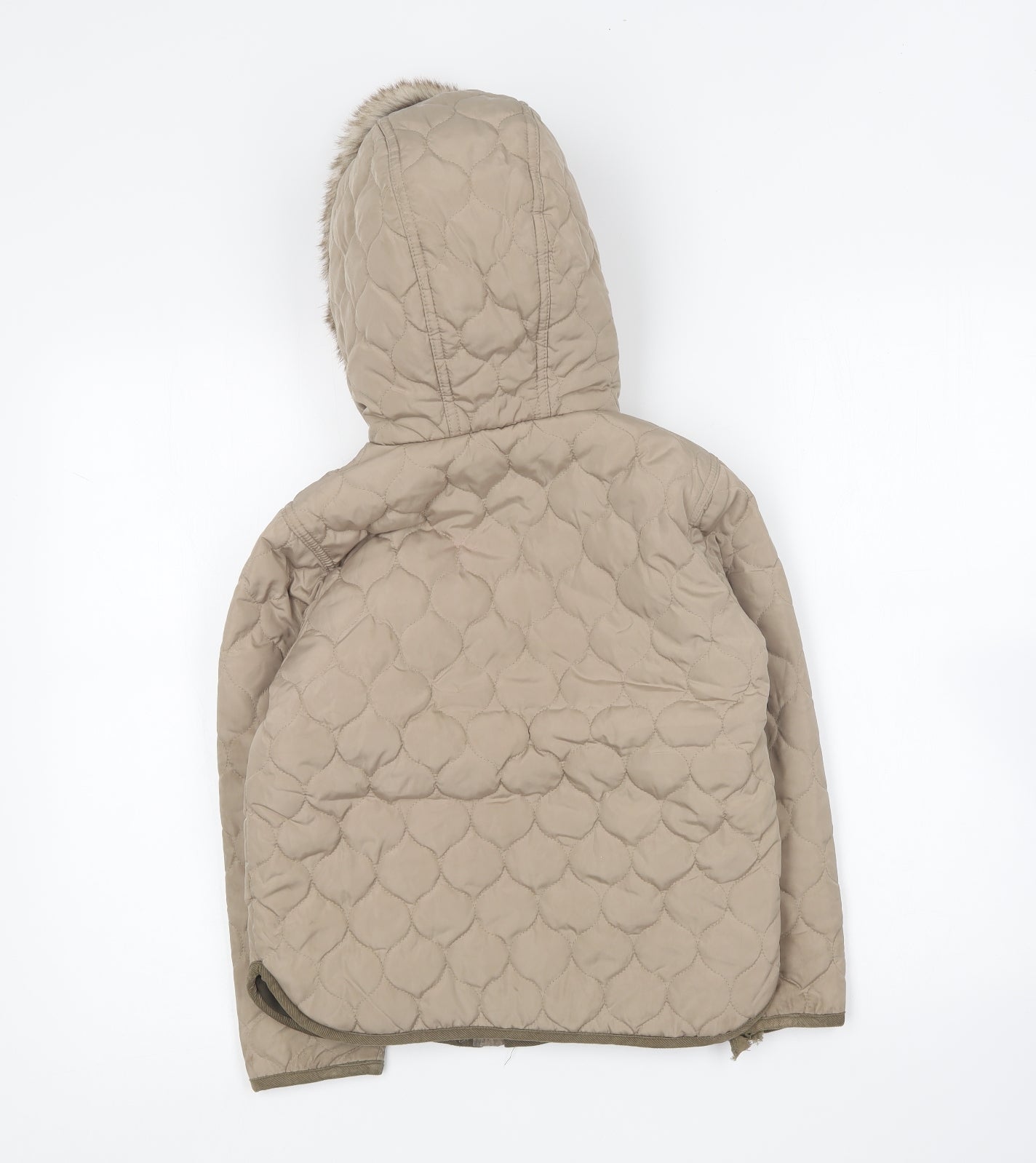 NEXT Girls Beige Quilted Coat Size 6-7 Years