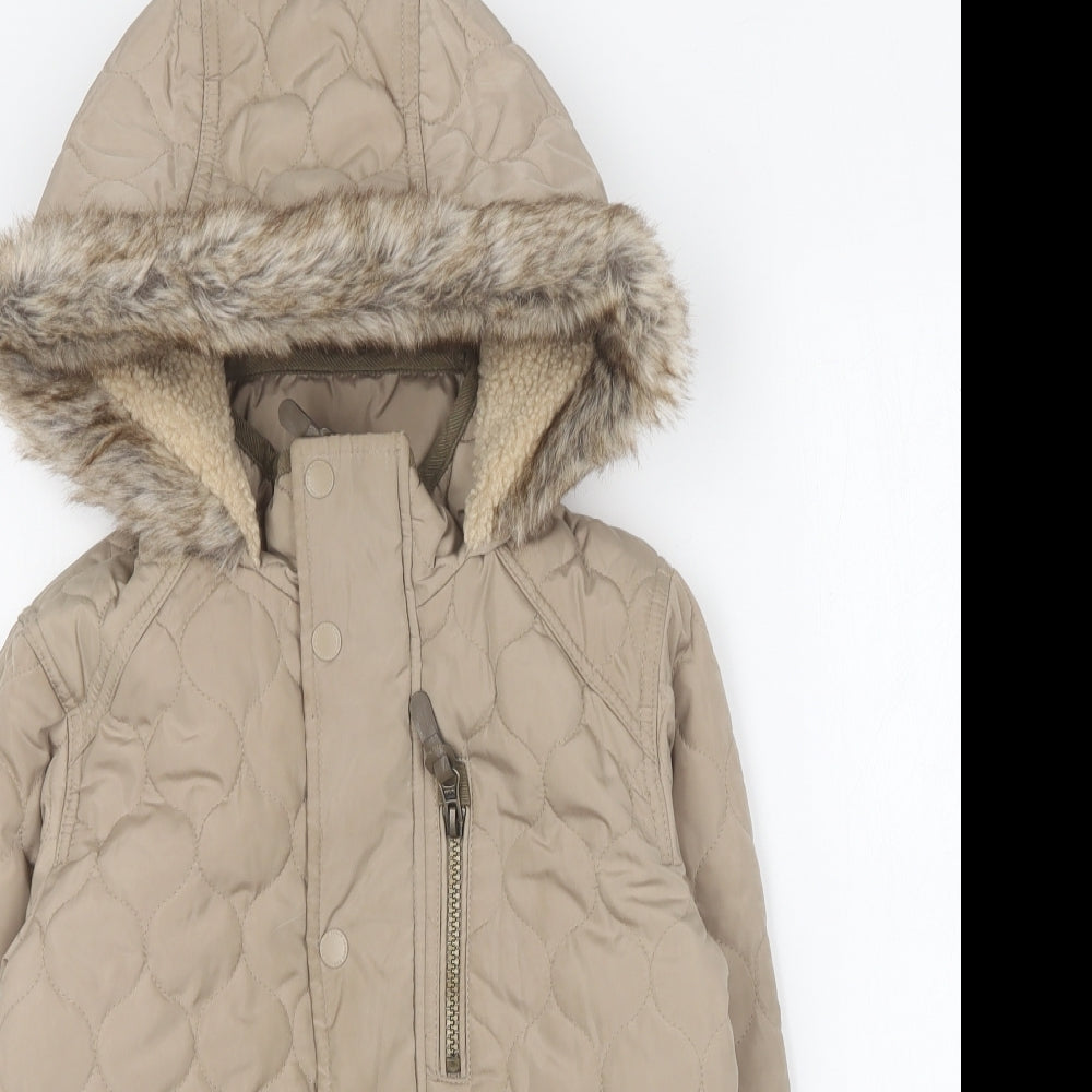 NEXT Girls Beige Quilted Coat Size 6-7 Years