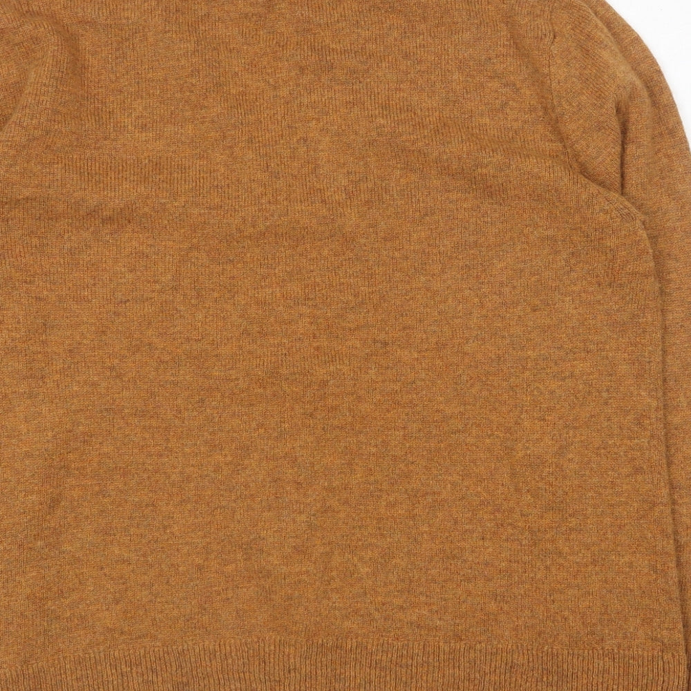 H&M Womens Orange V-Neck Polyester Cardigan Jumper Size L