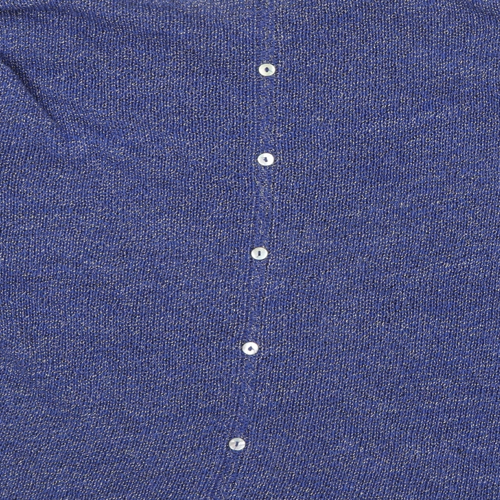 MS Mooe Womens Blue Round Neck Cotton Pullover Jumper Size XL