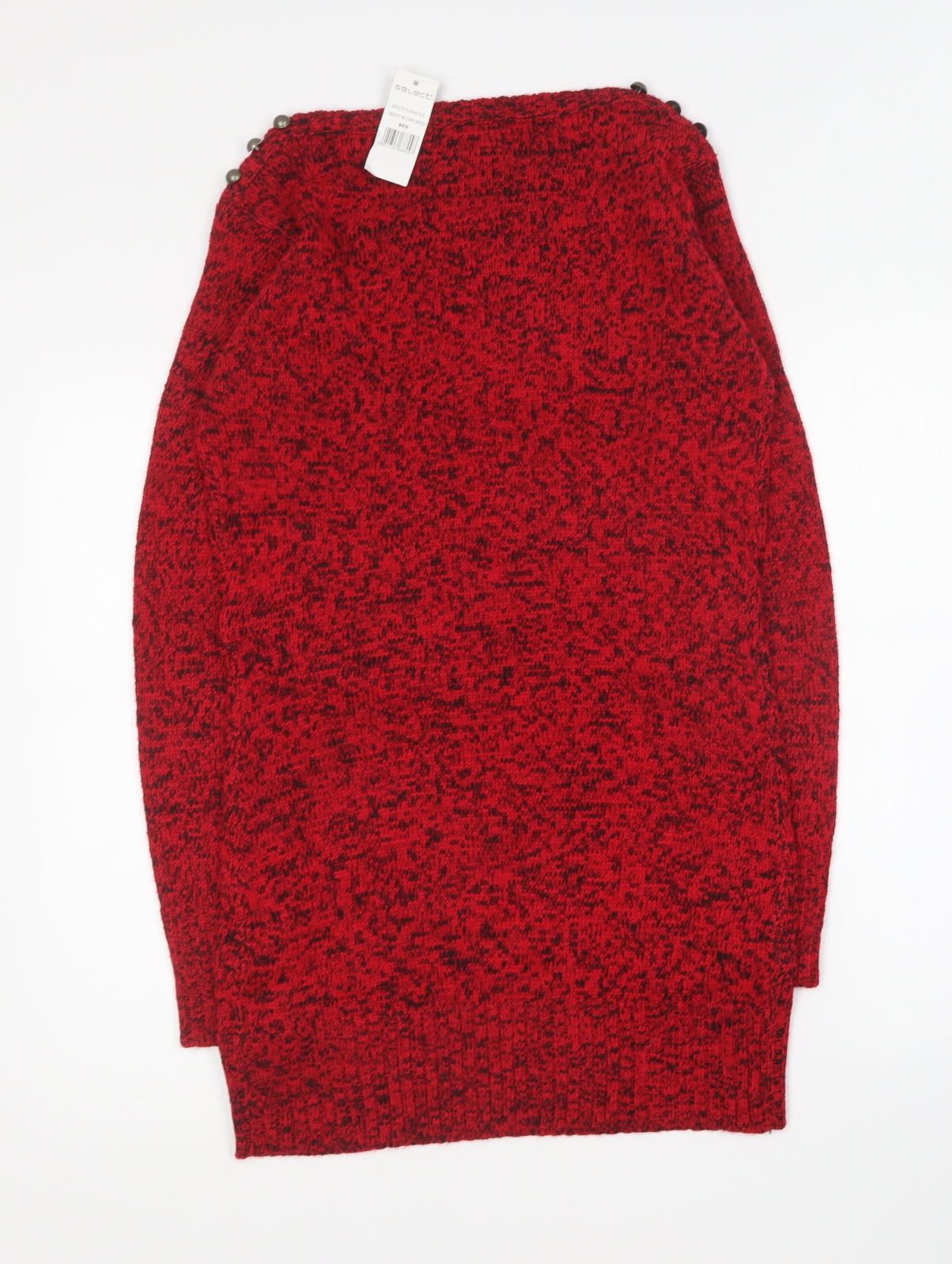 Select Womens Red Acrylic Jumper Dress Size 16 Round Neck