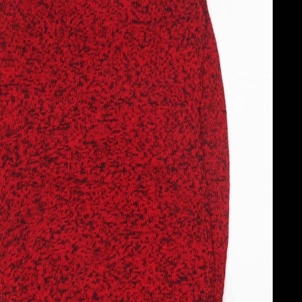 Select Womens Red Acrylic Jumper Dress Size 16 Round Neck