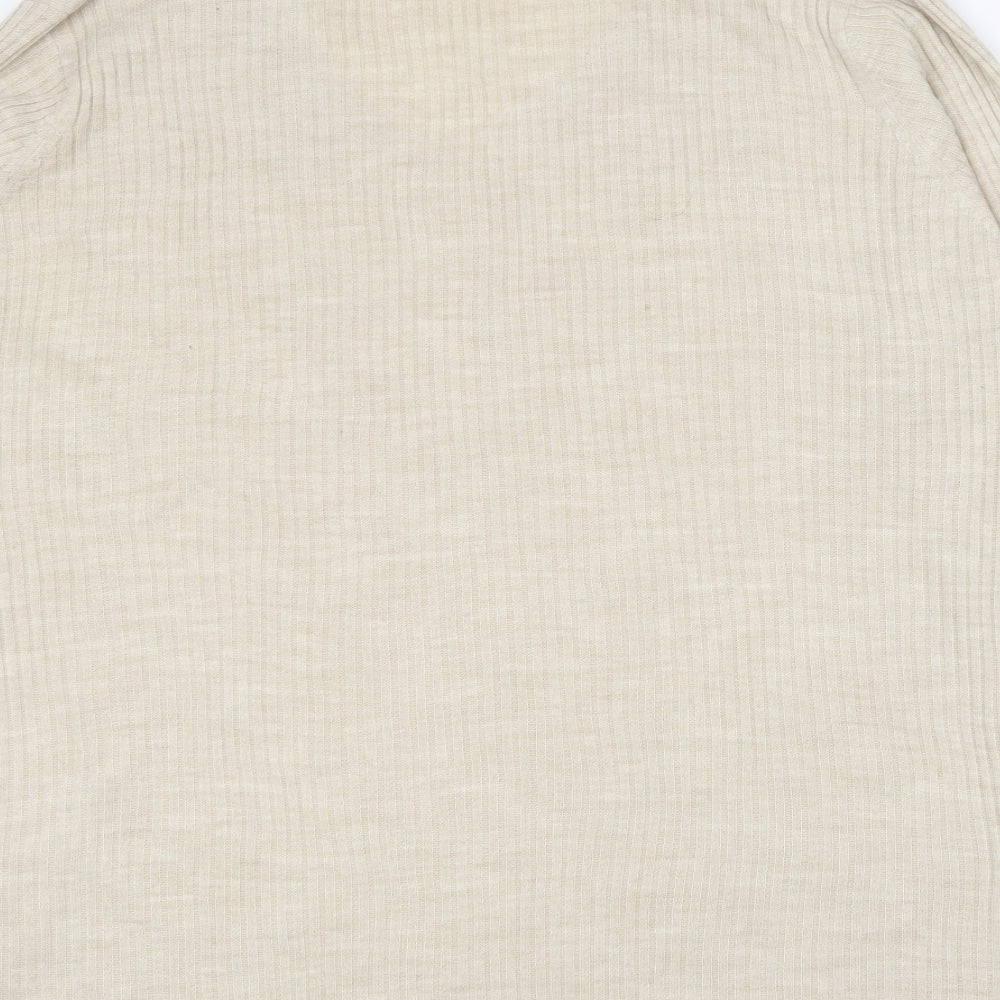 Peacocks Womens Beige V-Neck Acrylic Pullover Jumper Size 22