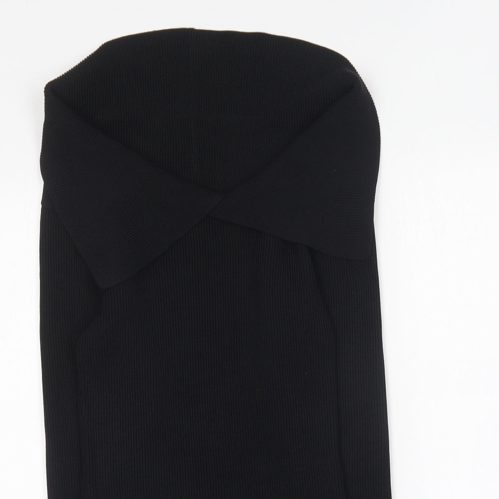 River Island Womens Black Collared Polyamide Pullover Jumper Size 12