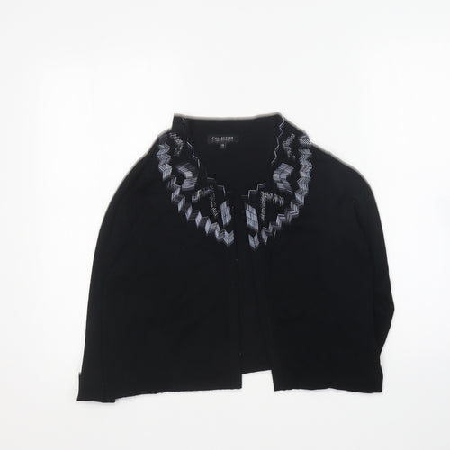 Debenhams Womens Black Round Neck Viscose Cardigan Jumper Size 16