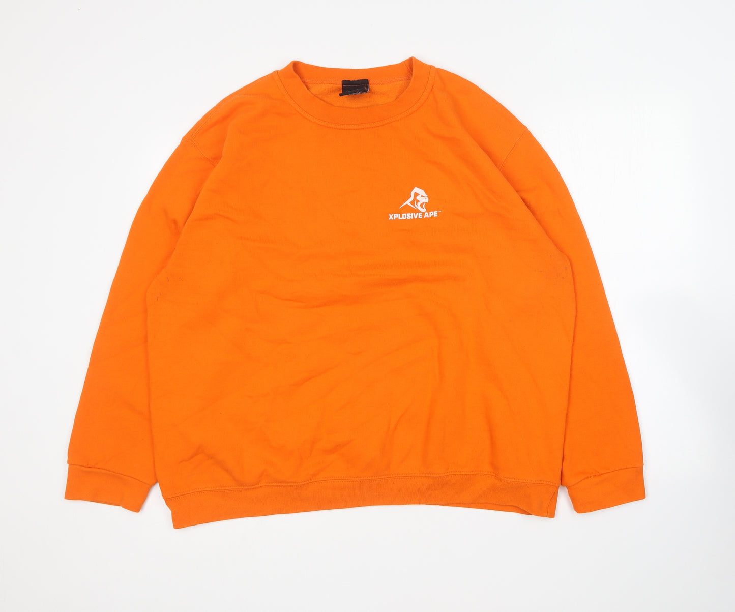 Xplosive Ape Mens Orange Cotton Pullover Sweatshirt Size 2XL