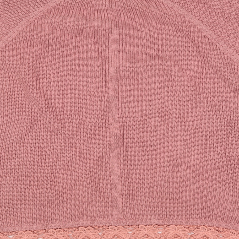 F&F Womens Pink Round Neck Cotton Pullover Jumper Size 14