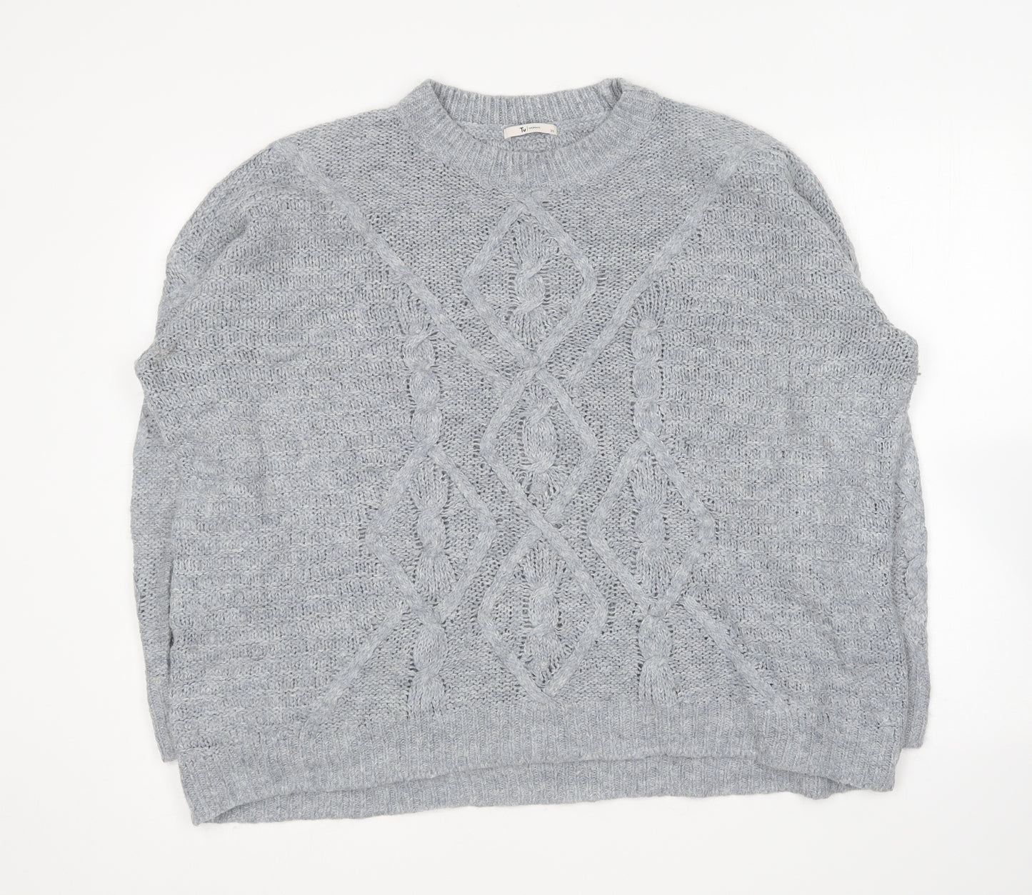 TU Womens Blue Round Neck Acrylic Pullover Jumper Size 22