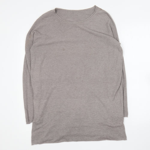 Preworn Womens Brown Round Neck Polyamide Pullover Jumper Size 14