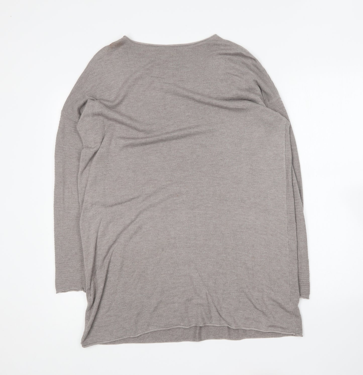 Preworn Womens Brown Round Neck Polyamide Pullover Jumper Size 14