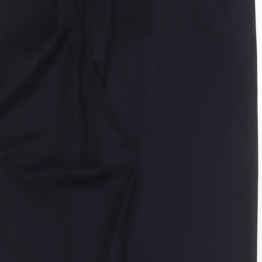 Marks and Spencer Womens Blue Viscose Carrot Trousers Size 12 L26 in Regular