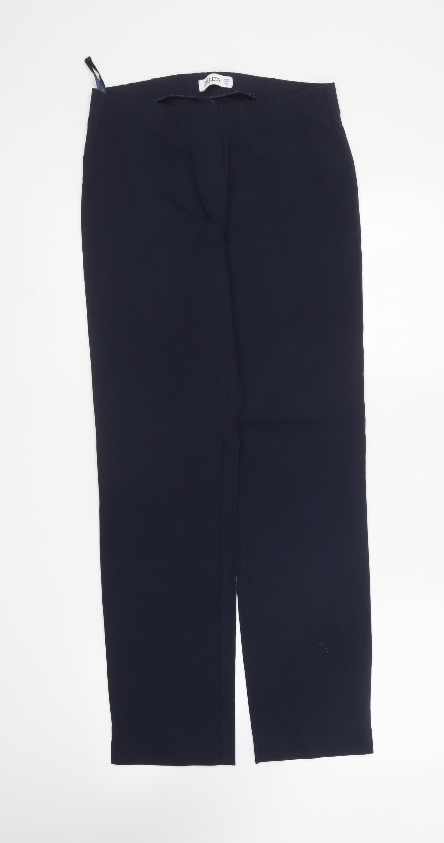 Gallery Womens Blue Viscose Carrot Trousers Size 12 L27 in Regular