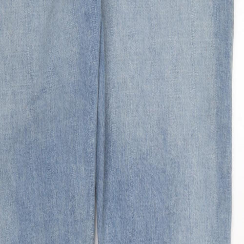 Primark Womens Blue Cotton Straight Jeans Size 34 in L37 in Regular