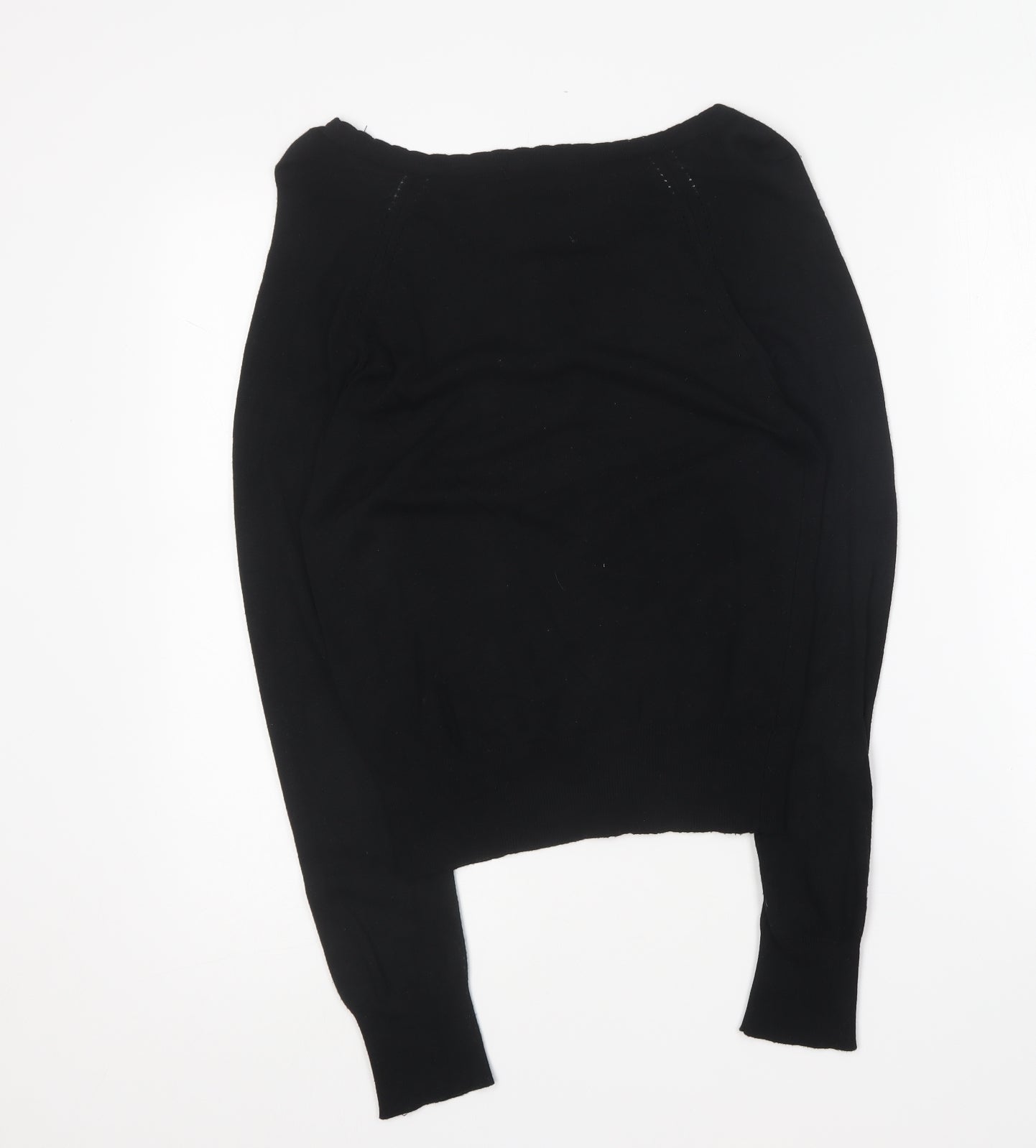 Atmosphere Womens Black V-Neck Cotton Cardigan Jumper Size 10