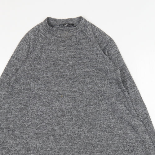 New Look Womens Grey Polyester Jumper Dress Size 8 Round Neck