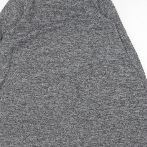 New Look Womens Grey Polyester Jumper Dress Size 8 Round Neck