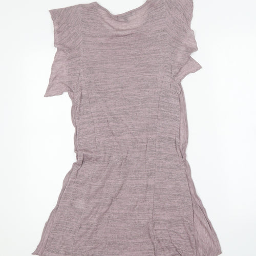 James Lakeland Womens Purple Viscose Skater Dress Size M Round Neck