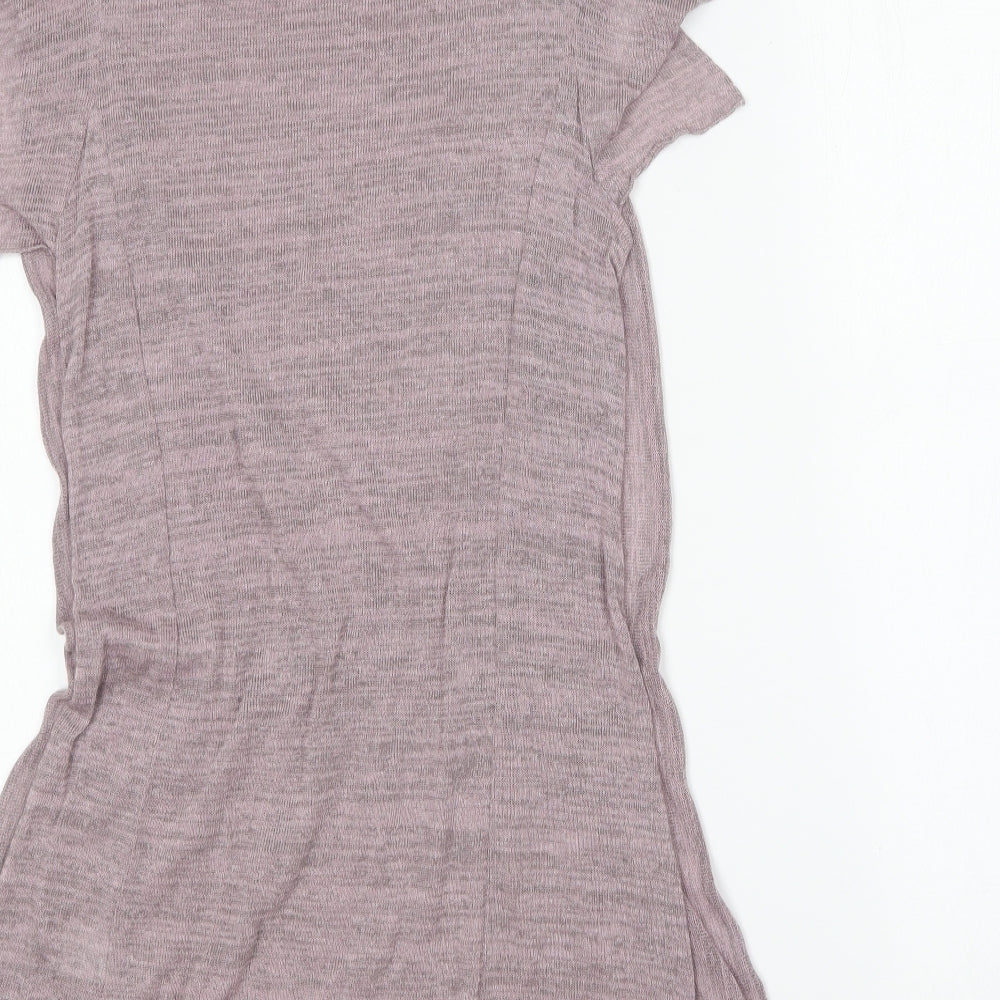 James Lakeland Womens Purple Viscose Skater Dress Size M Round Neck