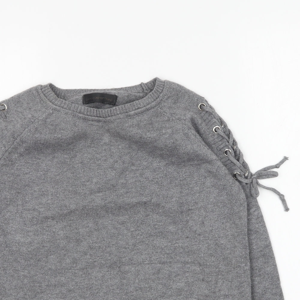 Love other things Womens Grey Round Neck Acrylic Pullover Jumper Size 8 - `