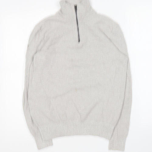 George Mens Grey Cotton Pullover Sweatshirt Size S
