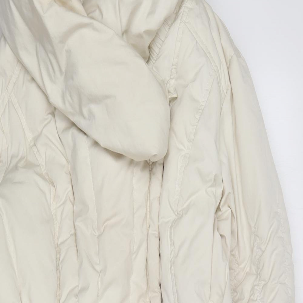 Mexx Womens Ivory Quilted Coat Size 14