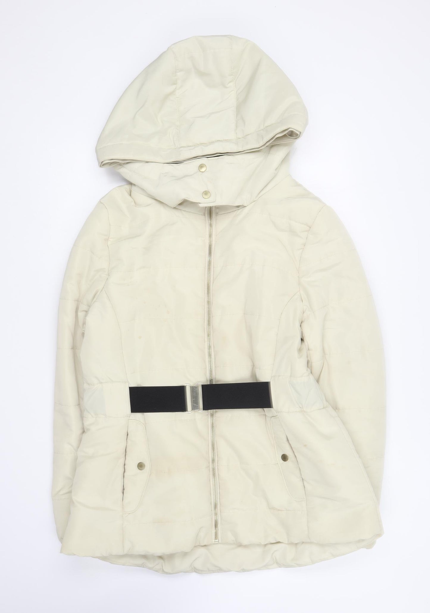 H&M Womens Ivory Puffer Jacket Coat Size L