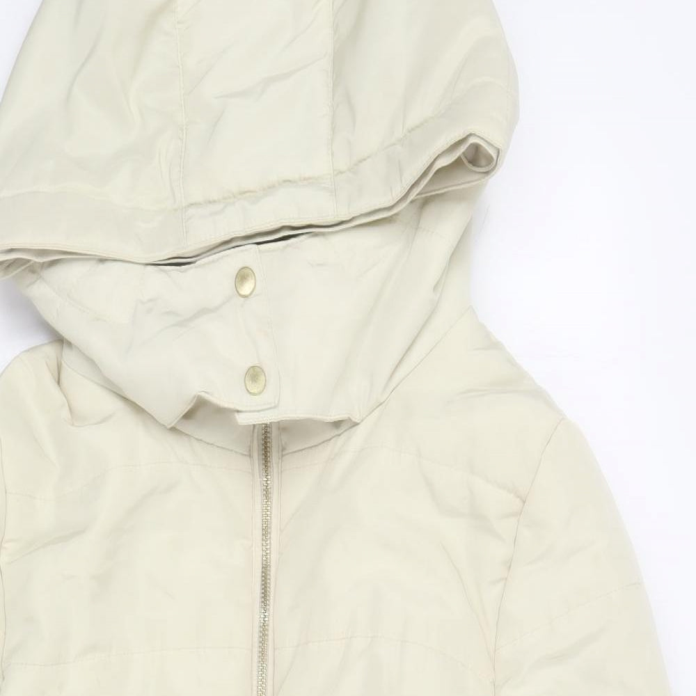 H&M Womens Ivory Puffer Jacket Coat Size L