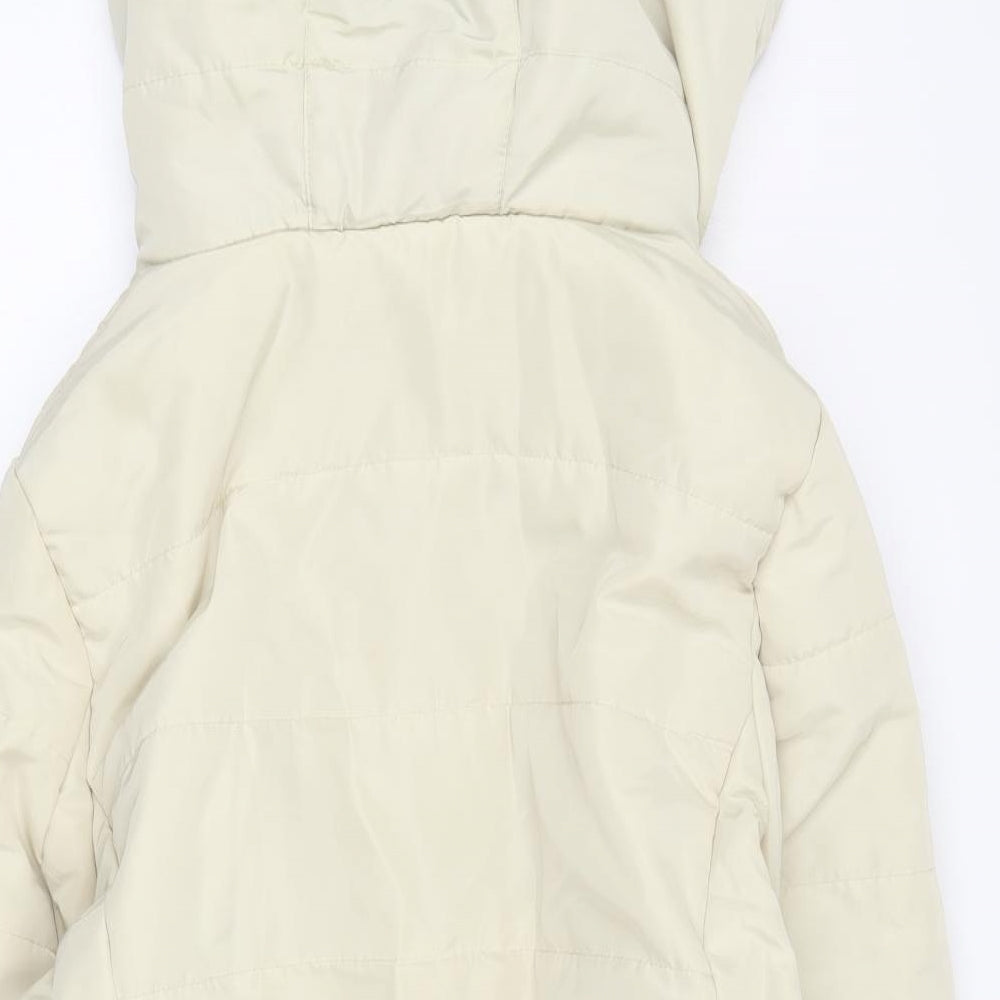 H&M Womens Ivory Puffer Jacket Coat Size L