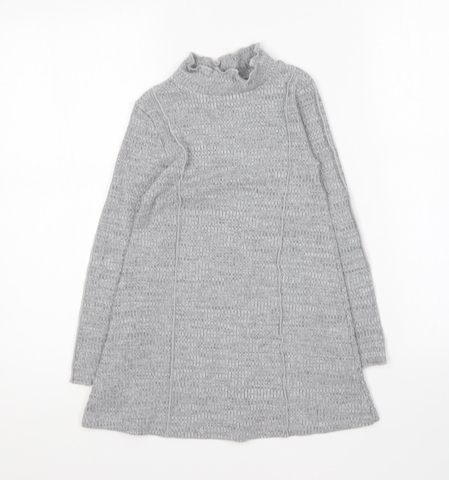 George Girls Grey Polyester Jumper Dress Size 6-7 Years Crew Neck