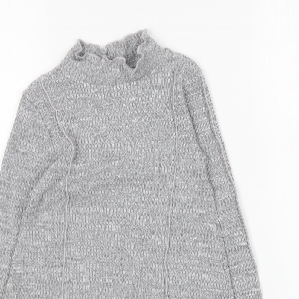 George Girls Grey Polyester Jumper Dress Size 6-7 Years Crew Neck