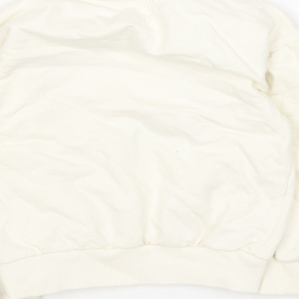 Studio Girls Ivory Round Neck Cotton Pullover Jumper Size 3-4 Years - Be Kind