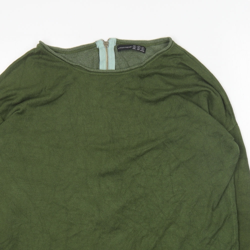 Atmosphere Womens Green Round Neck Viscose Pullover Jumper Size S