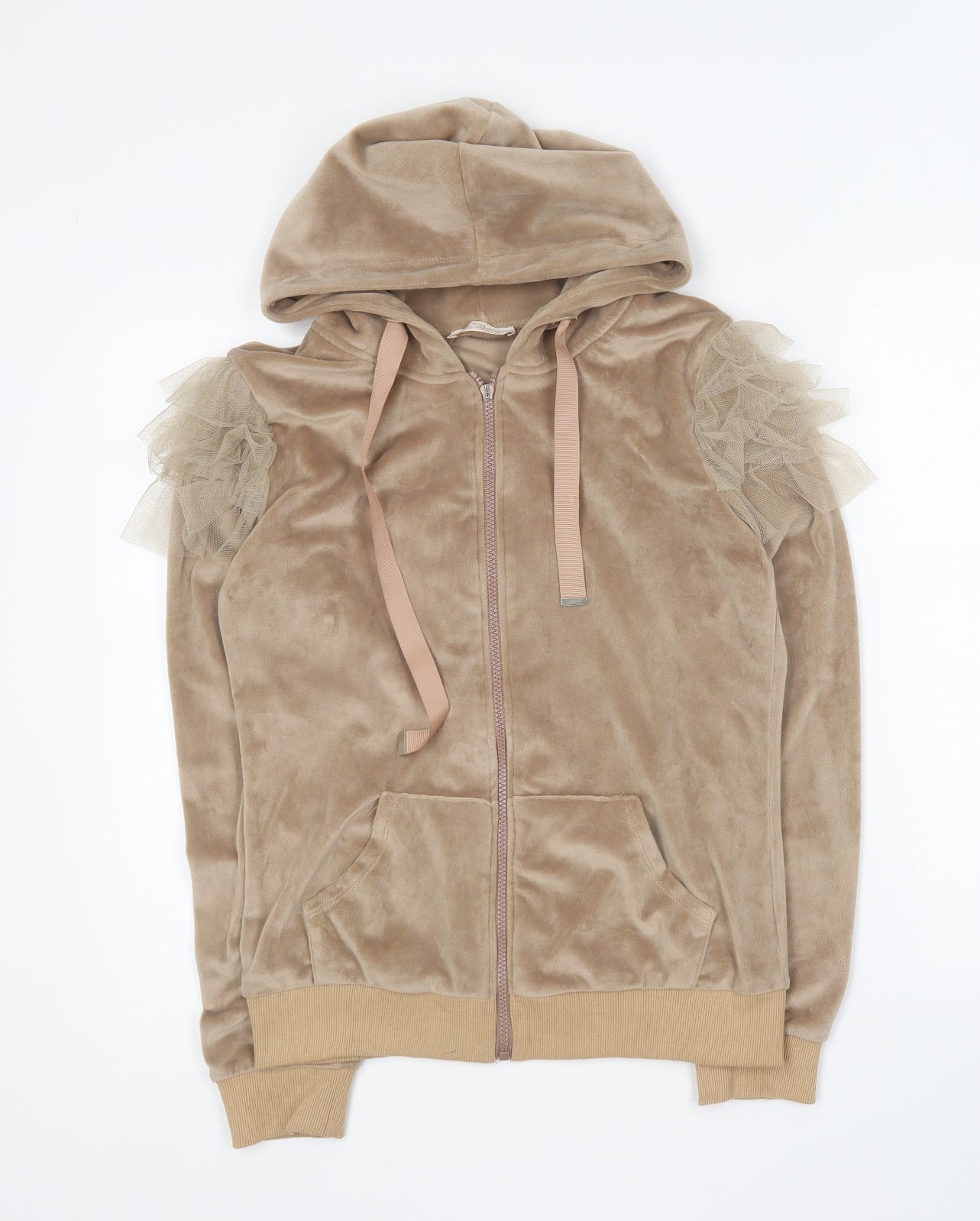 Emma & Ashley Womens Brown Polyester Full Zip Hoodie Size M