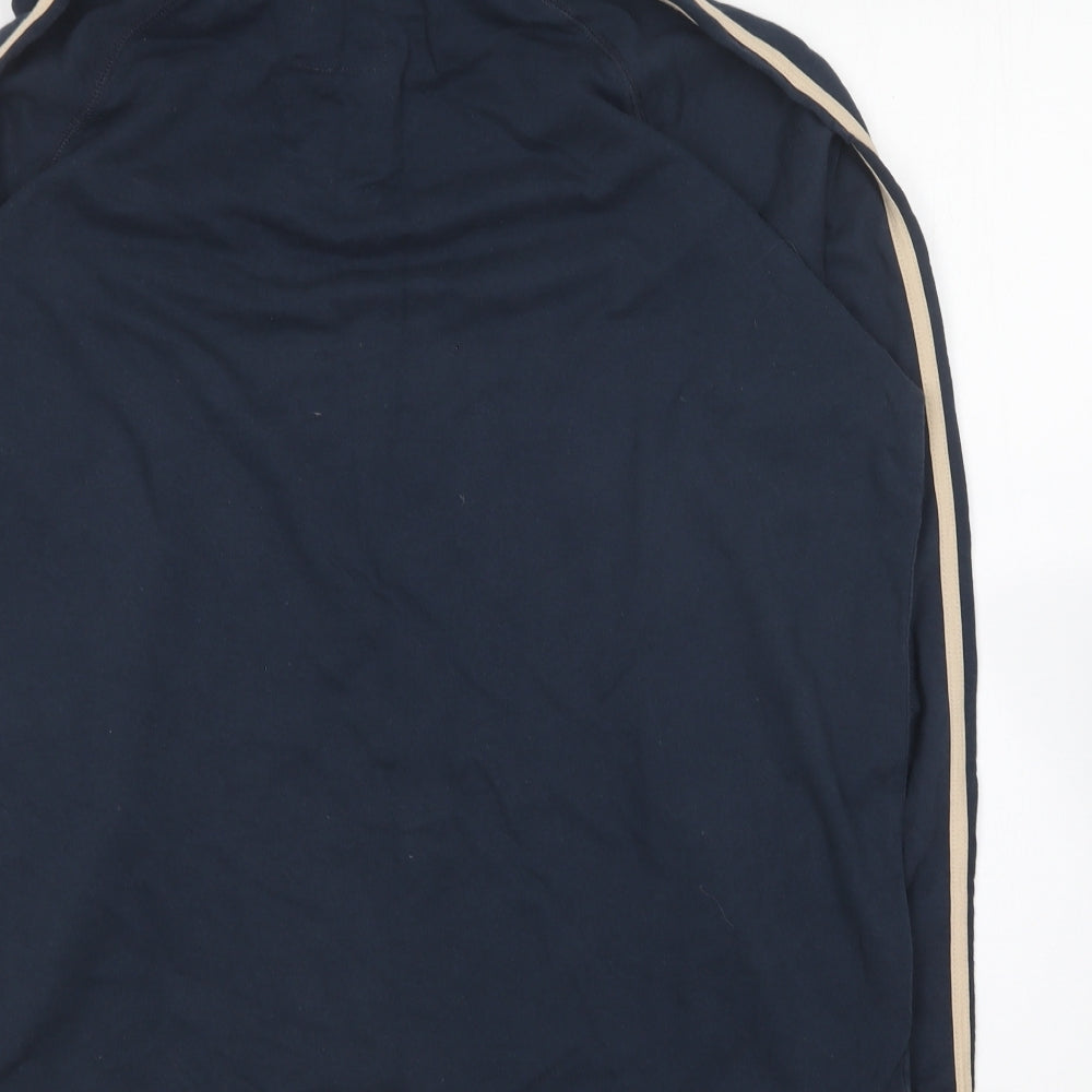 Easy Vintage Mens Blue Cotton Pullover Hoodie Size XL