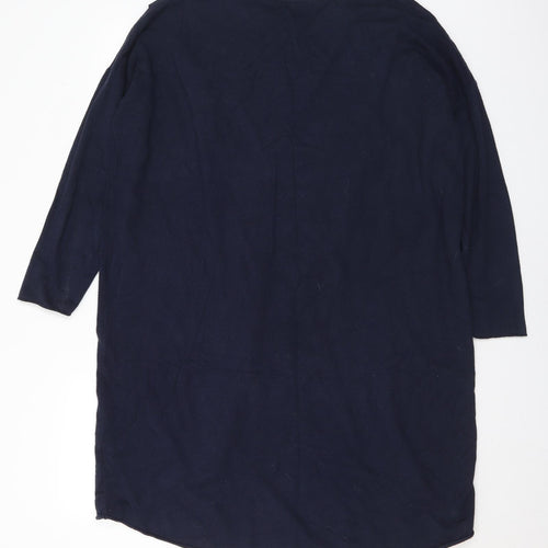 Preworn Womens Blue Viscose Jumper Dress Size L Round Neck