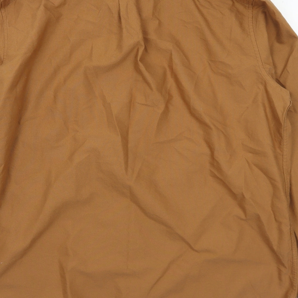 NEXT Mens Brown Cotton Button-Up Size XL Collared