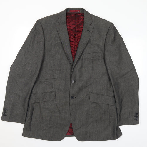 Burton Mens Grey Polyester Jacket Suit Jacket Size 42