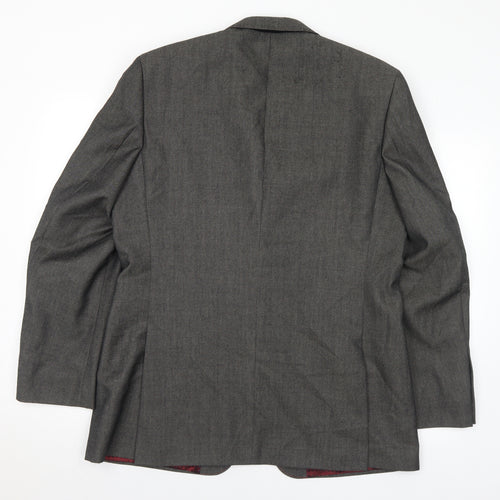 Burton Mens Grey Polyester Jacket Suit Jacket Size 42