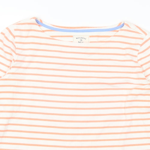 Joules Womens White Striped Cotton Pullover Sweatshirt Size M