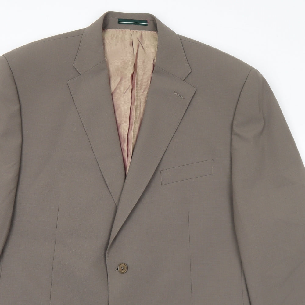 Lee Greenwood Mens Grey Polyester Jacket Suit Jacket Size 44