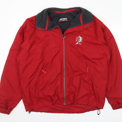 MUSTO Mens Red Windbreaker Coat Size L - Volvo Ocean Race