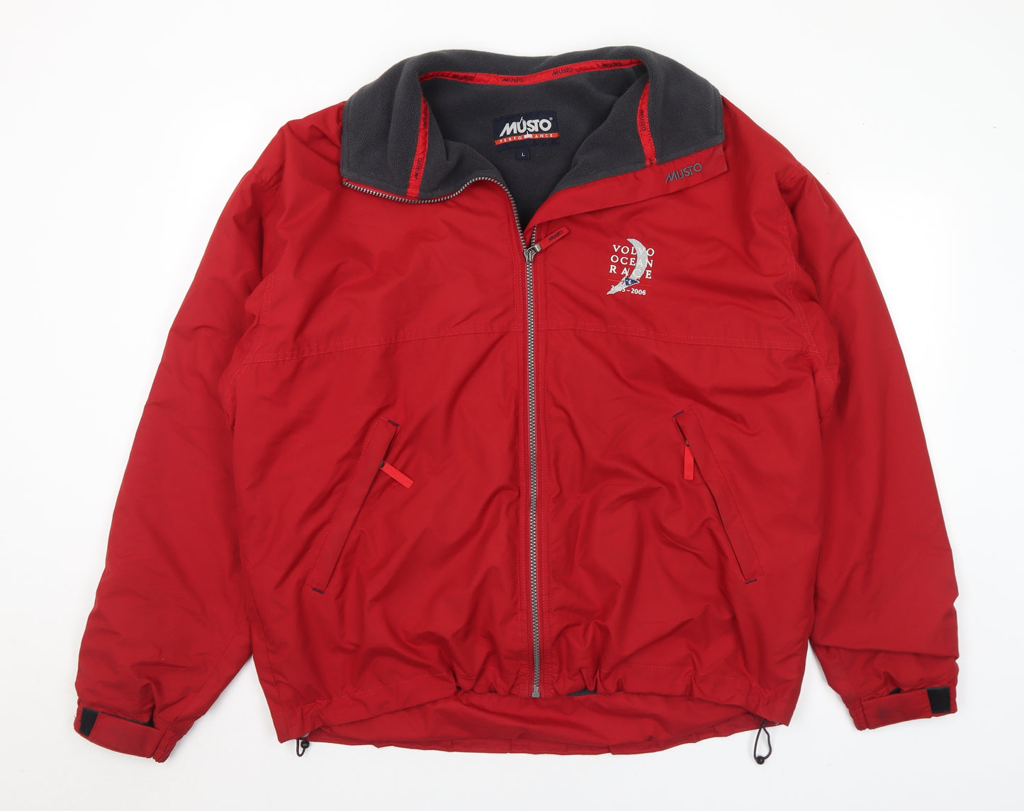 MUSTO Mens Red Windbreaker Coat Size L - Volvo Ocean Race