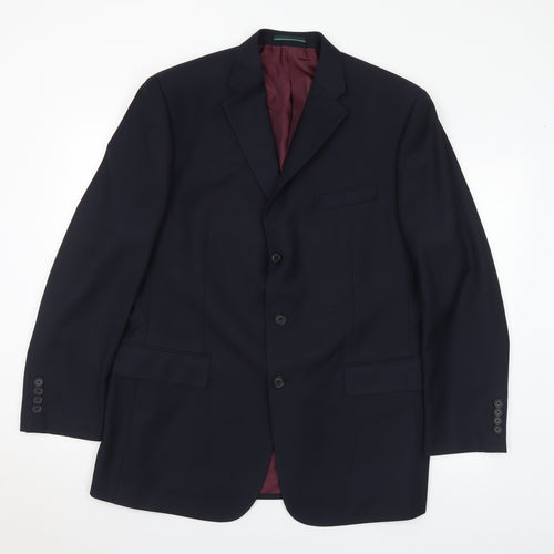 Lee Greenwood Mens Black Polyester Jacket Suit Jacket Size 44