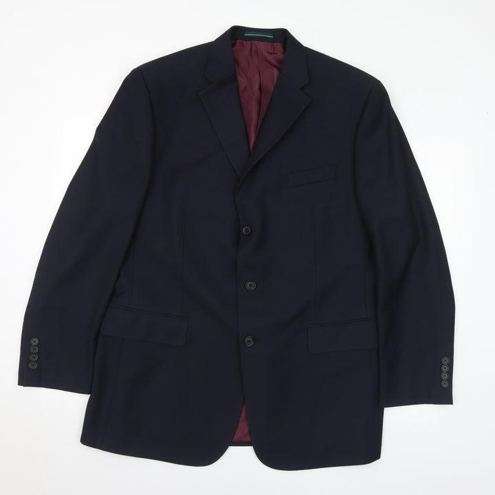 Lee Greenwood Mens Black Polyester Jacket Suit Jacket Size 44
