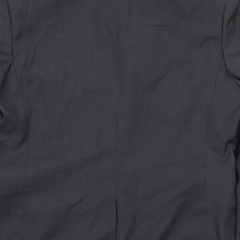 H&M Mens Grey Polyester Jacket Suit Jacket Size 50