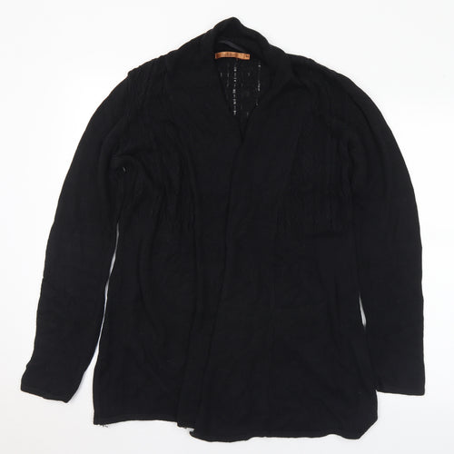 Belldiri Womens Black V-Neck Cotton Cardigan Jumper Size M