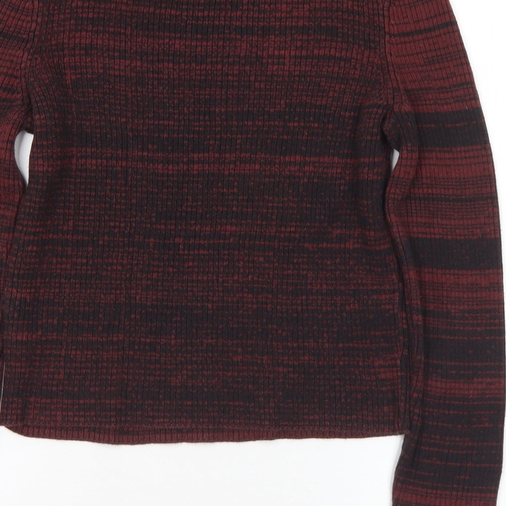 New Look Womens Black Round Neck Acrylic Pullover Jumper Size 14