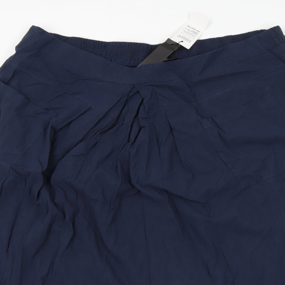 Zanzea Womens Blue Cotton A-Line Skirt One Size - 5XL